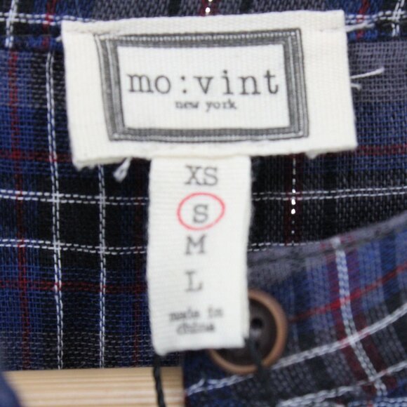 Mo:vint By Anthropologie Womens Small Multicolor Peplum Tunic Button Up Top NWT - Picture 6 of 9